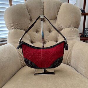 VTG Auth COACH Iconic Soho 2154 MINI Jacquard Canvas Hobo Baguette Bag